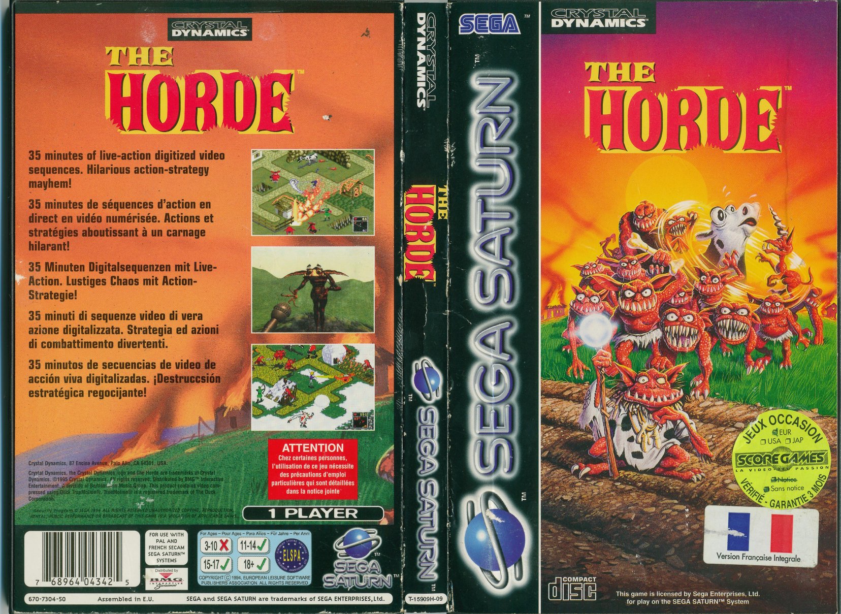 Jeu The Horde Complet - SEGA Saturn - Version française intégrale Pal