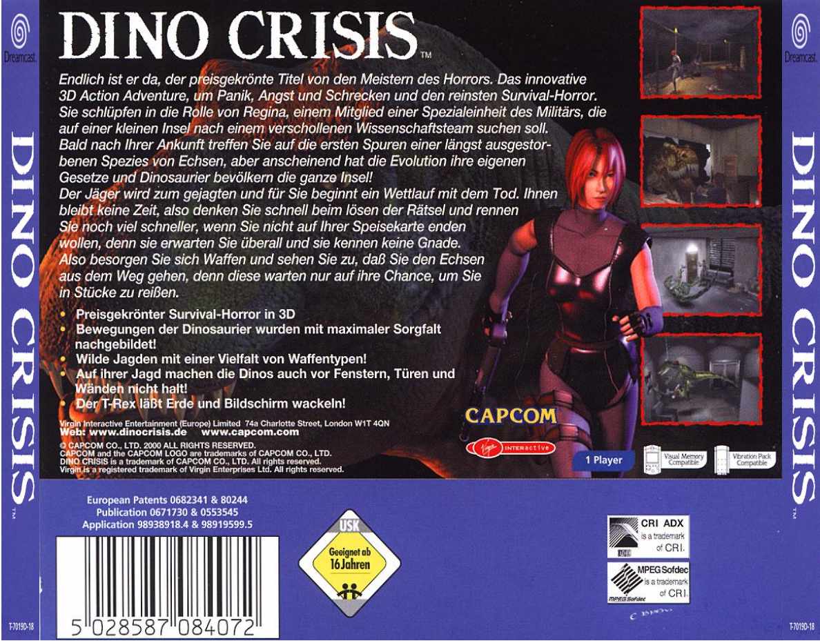 Dino Crisis - SEGA Dreamcast - CIB PAL - Excellent état + Ticket De Caisse