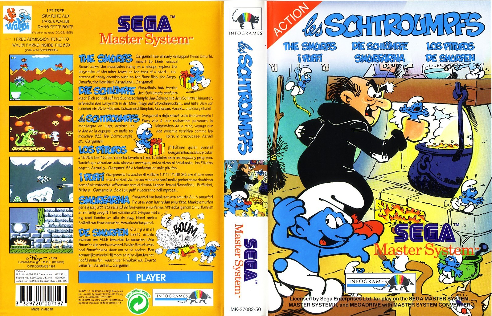 Jeu Sega Game Gear – Les Schtroumpfs – Complet Avec Boîte Et Notice – État TB
