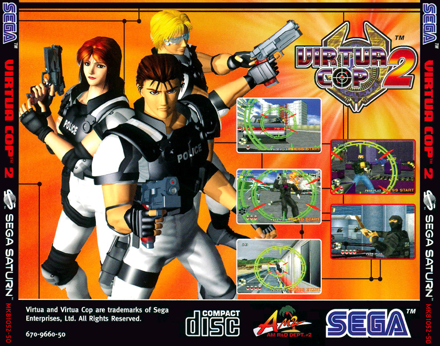 Sega Saturn V Virtua Cop 2 E Game Covers Box Scans Box Art CD Labels ...